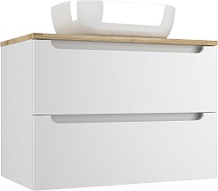 Style Line Тумба под раковину Бали 80 подвесная белый софт – фотография-1